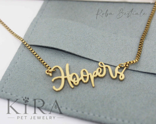 Collana KIRA PET JEWERLY - HOOPERS - In Acciaio Inox color ORO - Con catenella a maglia fitta