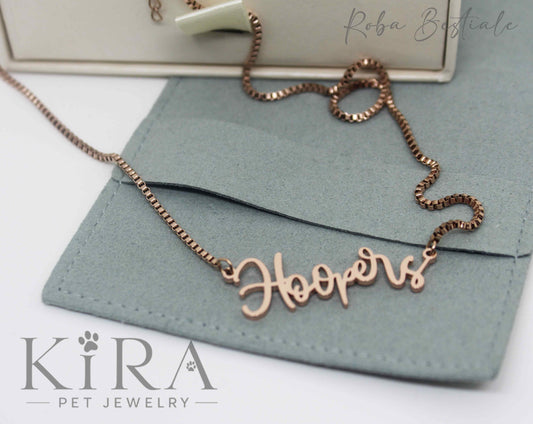Collana KIRA PET JEWERLY - HOOPERS - In Acciaio Inox color ROSE GOLD - Con catenella a maglia fitta