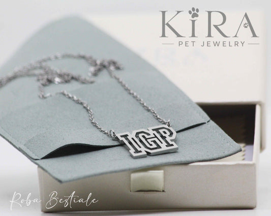 Collana KIRA PET JEWERLY - IGP - In Acciaio Inox color SILVER - Con catenella a maglia fine