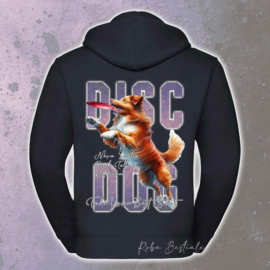 Felpa APTITUDE - DISC DOG - NOVA SCOTIA DUCK TOLLING RETRIEVER - Con Cappuccio e Full Zip, Uomo o Donna, in tanti colori - dalla XS alla 5XL