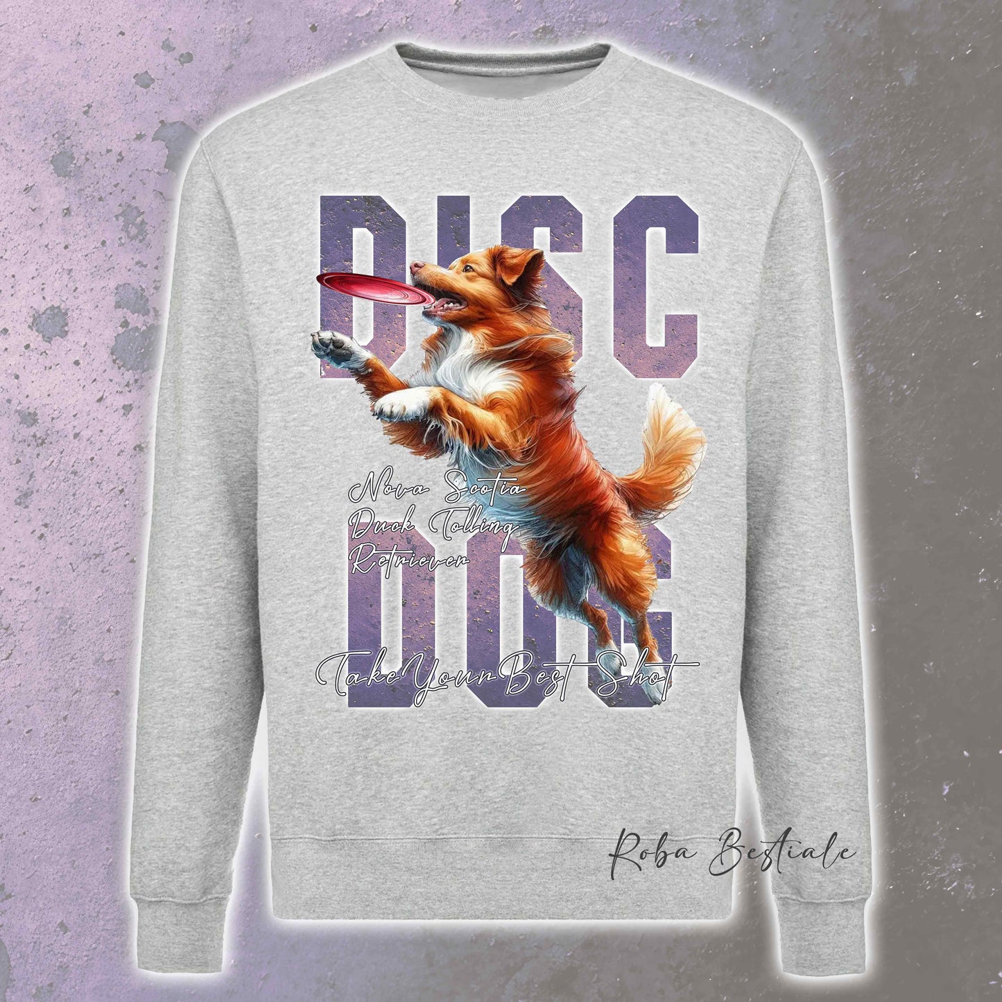 Felpa Invernale APTITUDE - DISC DOG - NOVA SCOTIA DUCK TOLLING RETRIEVER - Girocollo, Unisex, in tanti colori! - dalla XS alla 3XL
