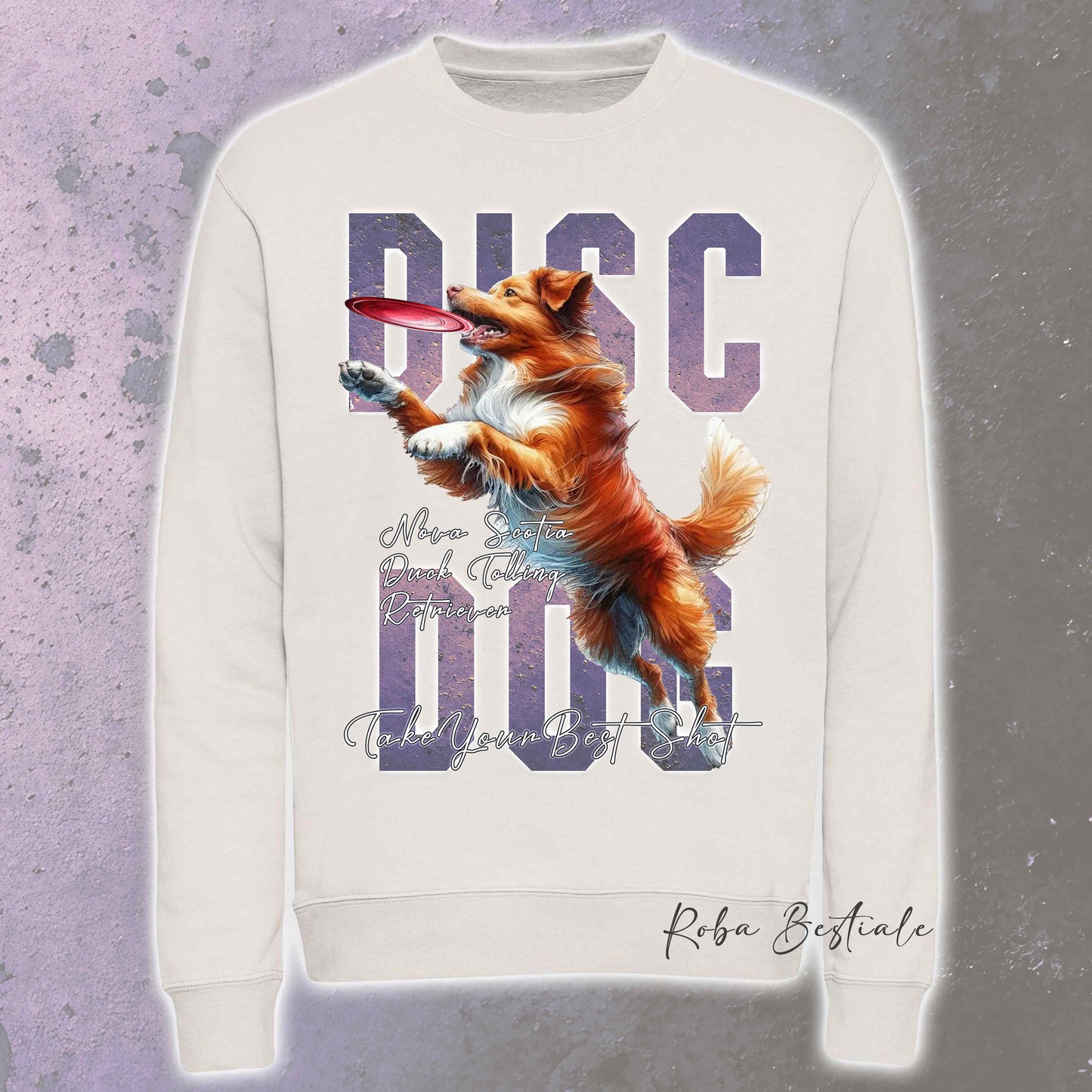 Felpa Invernale APTITUDE - DISC DOG - NOVA SCOTIA DUCK TOLLING RETRIEVER - Girocollo, Unisex, in tanti colori! - dalla XS alla 3XL