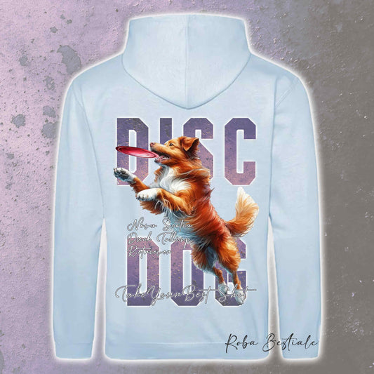 Felpa APTITUDE - DISC DOG - NOVA SCOTIA DUCK TOLLING RETRIEVER - Con Cappuccio e Tasconi, Unisex, in tanti colori - dalla XS alla 5XL