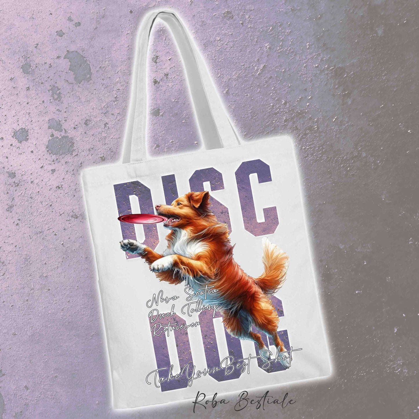 Shopper APTITUDE - DISC DOG - NOVA SCOTIA DUCK TOLLING RETRIEVER - Diversi colori disponibili