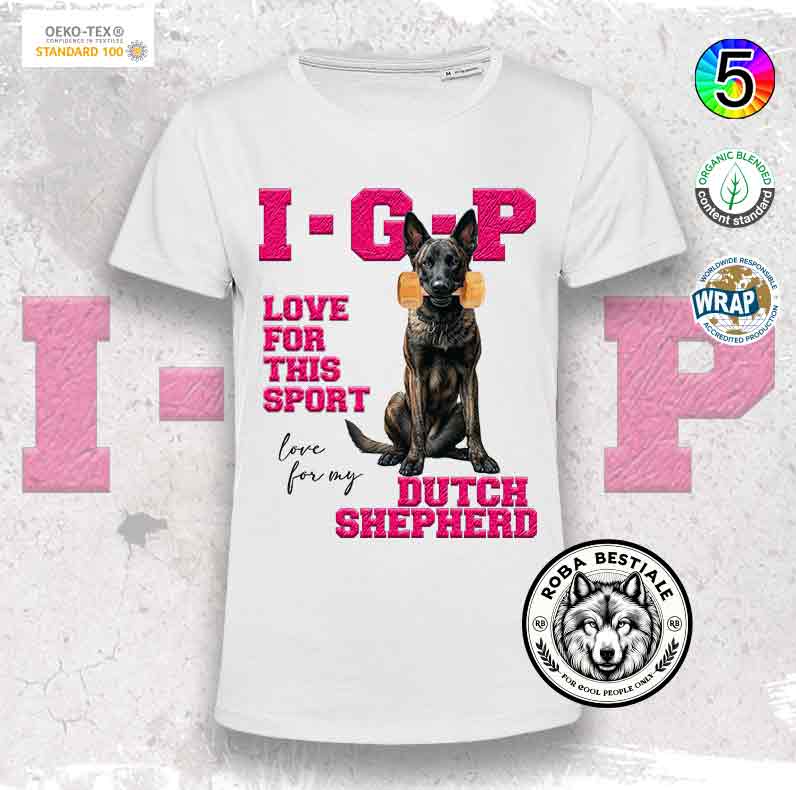 T-Shirt IGP LOVE - PASTORE OLANDESE a Pelo Corto