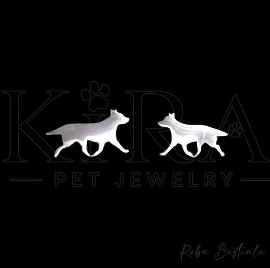 Orecchini KIRA PET JEWERLY - AUSTRALIAN CATTLE DOG - In Acciaio Inox con chiusura a farfalla