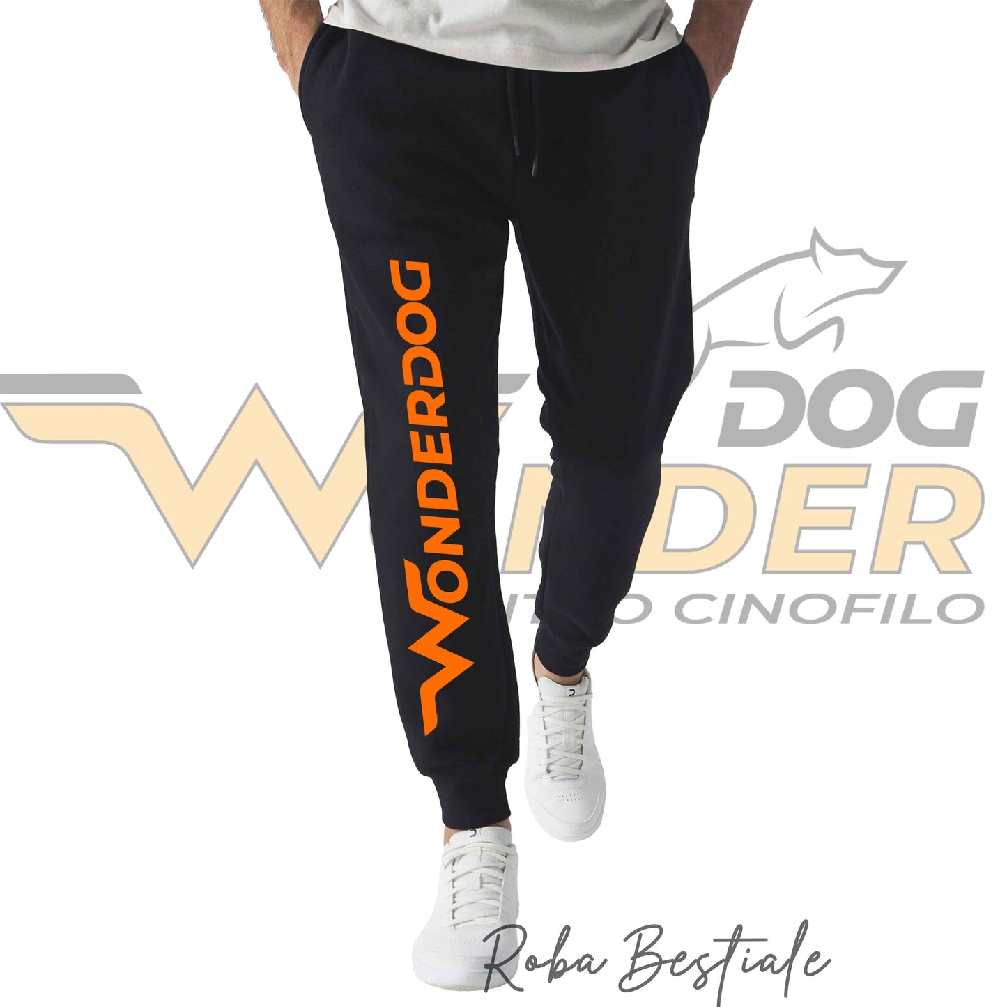 Pantalone WONDERDOG - Neri, in Cotone, felpati internamente - Unisex, dalla XS ala XXL