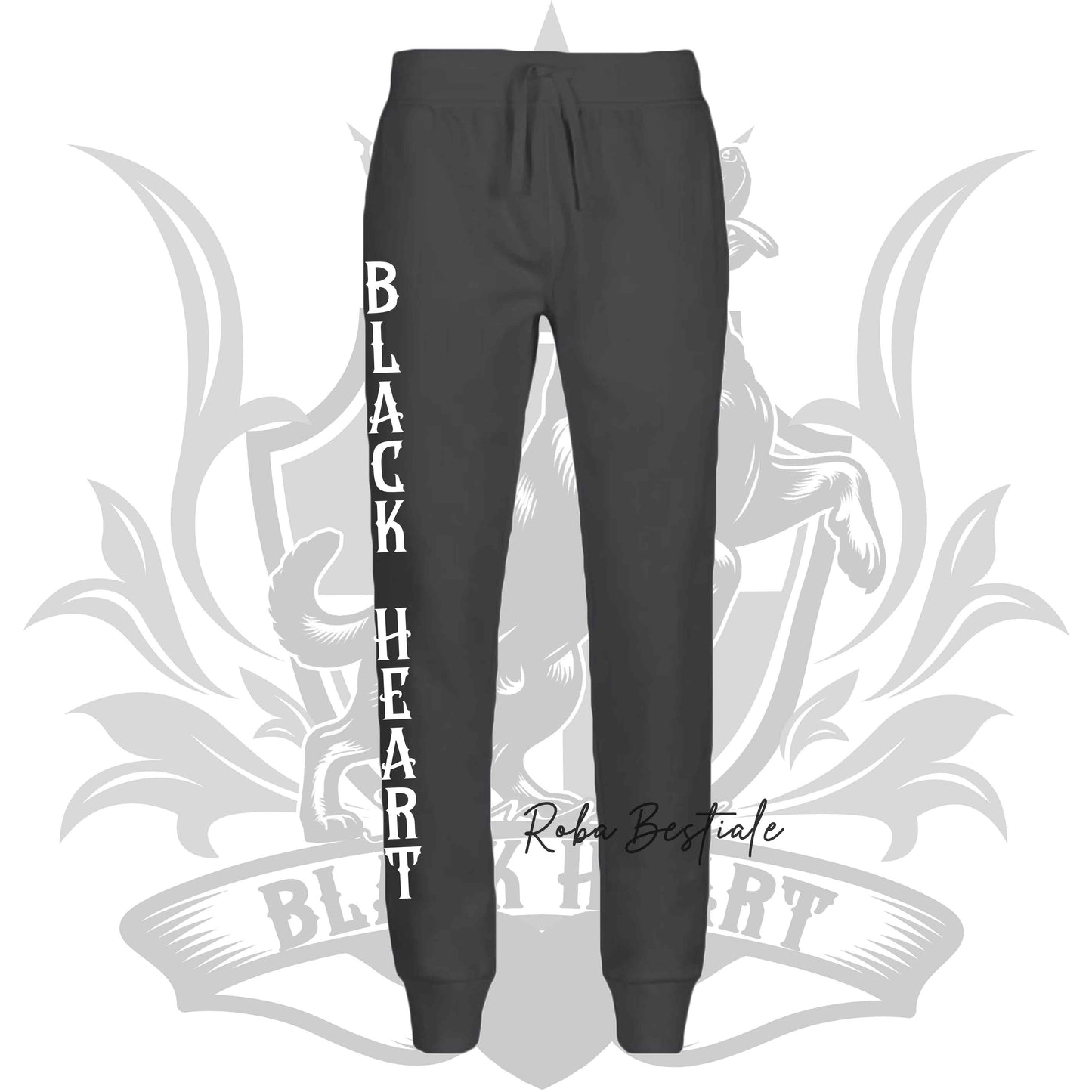 Pantalone BLACK HEART - Modello Astra - GRIGIO SCURO - in Cotone, felpati internamente - Unisex, dalla XS ala XXL