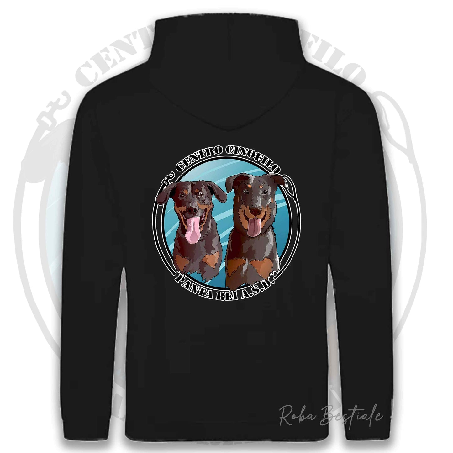 Felpa PANTA REI asd - NERA - Con Cappuccio e Tasconi - dalla XS alla 5XL