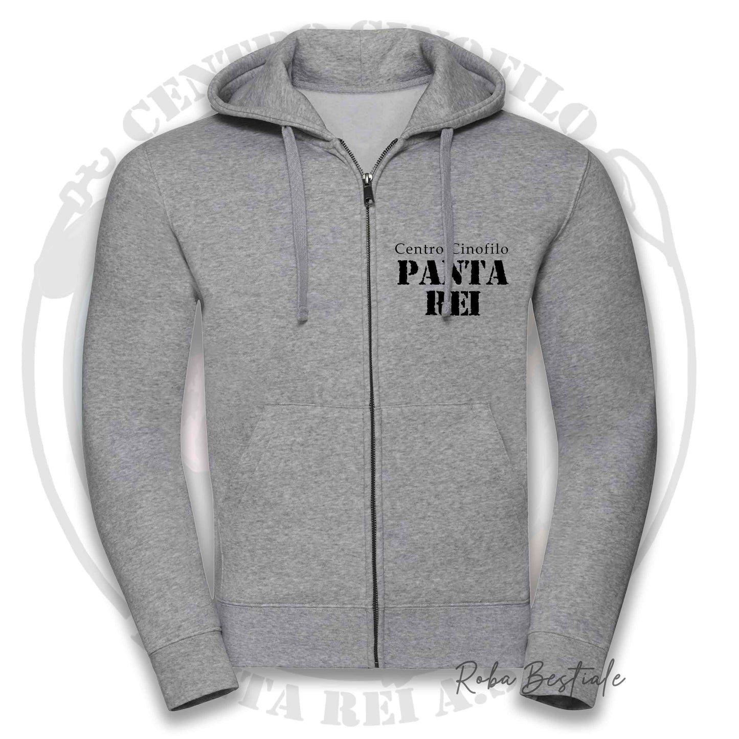 Felpa PANTA REI asd - BIANCA, NERA o GRIGIA - Full Zip, Uomo o Donna - dalla XS alla 5XL