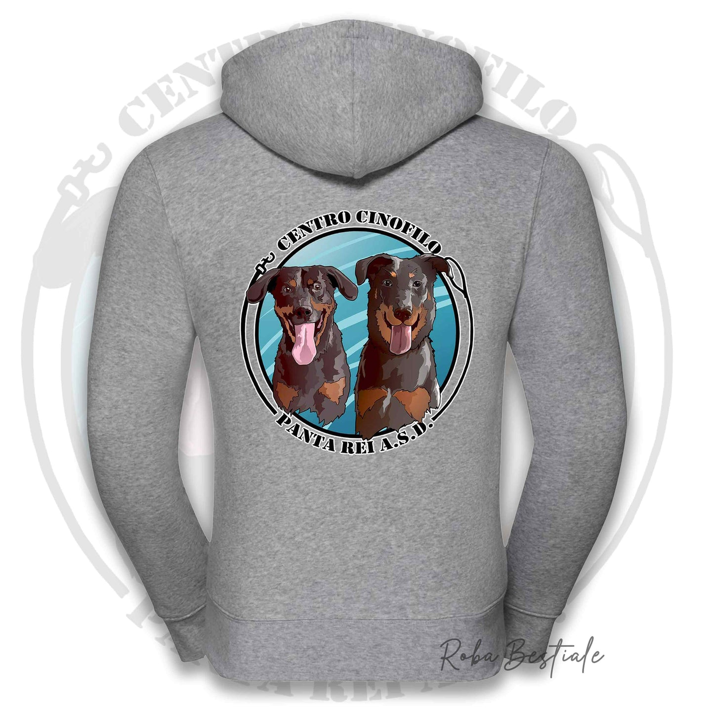 Felpa PANTA REI asd - BIANCA, NERA o GRIGIA - Full Zip, Uomo o Donna - dalla XS alla 5XL