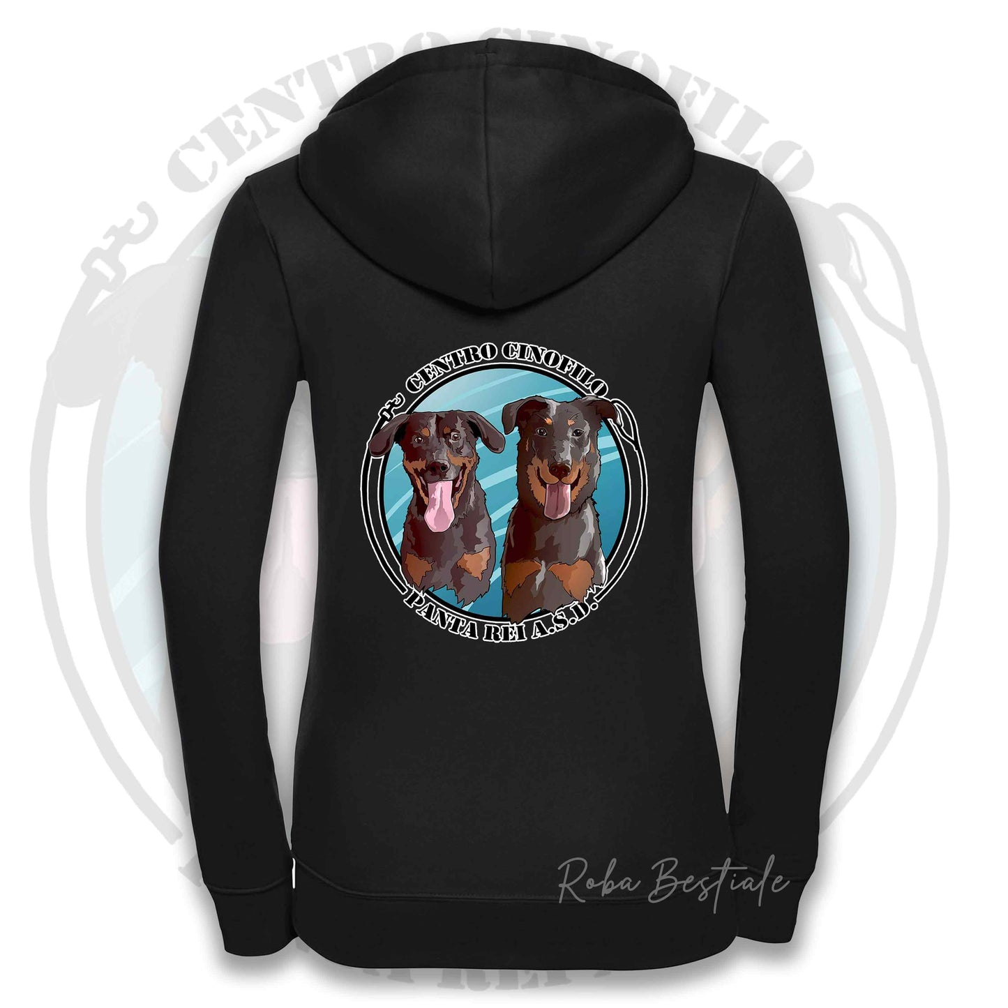 Felpa PANTA REI asd - BIANCA, NERA o GRIGIA - Full Zip, Uomo o Donna - dalla XS alla 5XL