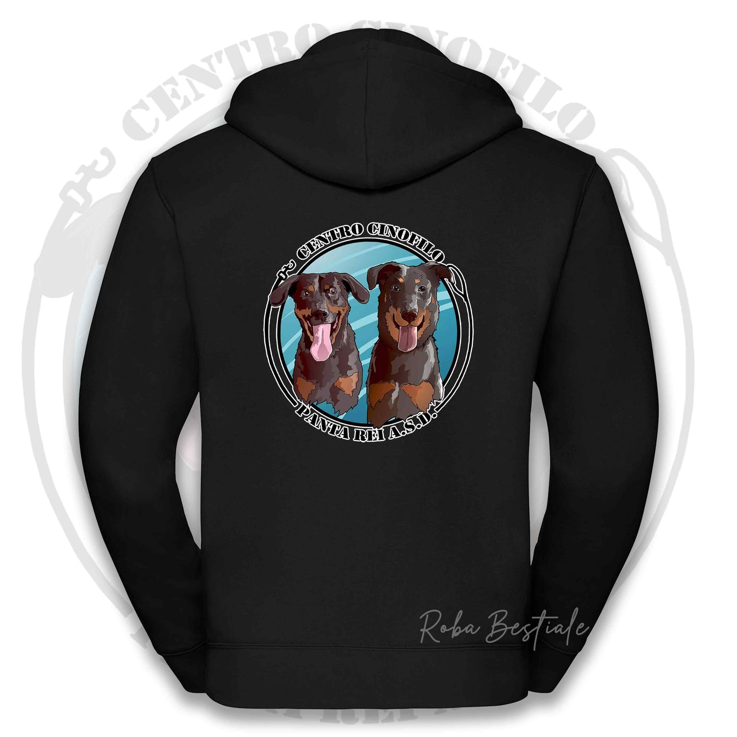 Felpa PANTA REI asd - BIANCA, NERA o GRIGIA - Full Zip, Uomo o Donna - dalla XS alla 5XL