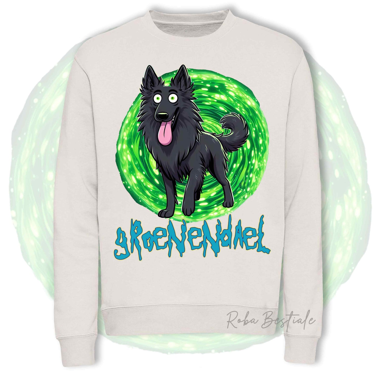 Felpa Invernale RICK&MORTY - PASTORE BELGA GROENENDAEL - Girocollo, Unisex, in tanti colori! - dalla XS alla 3XL