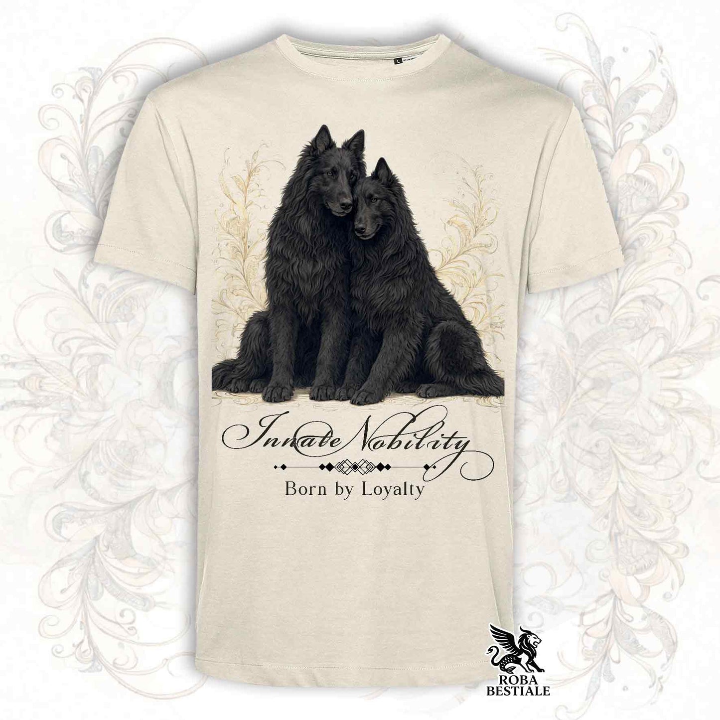 T-Shirt NOBILITY - PASTORE BELGA GROENENDAEL - Bianca o Beige, da Uomo o da Donna - dalla XS alla 5XL