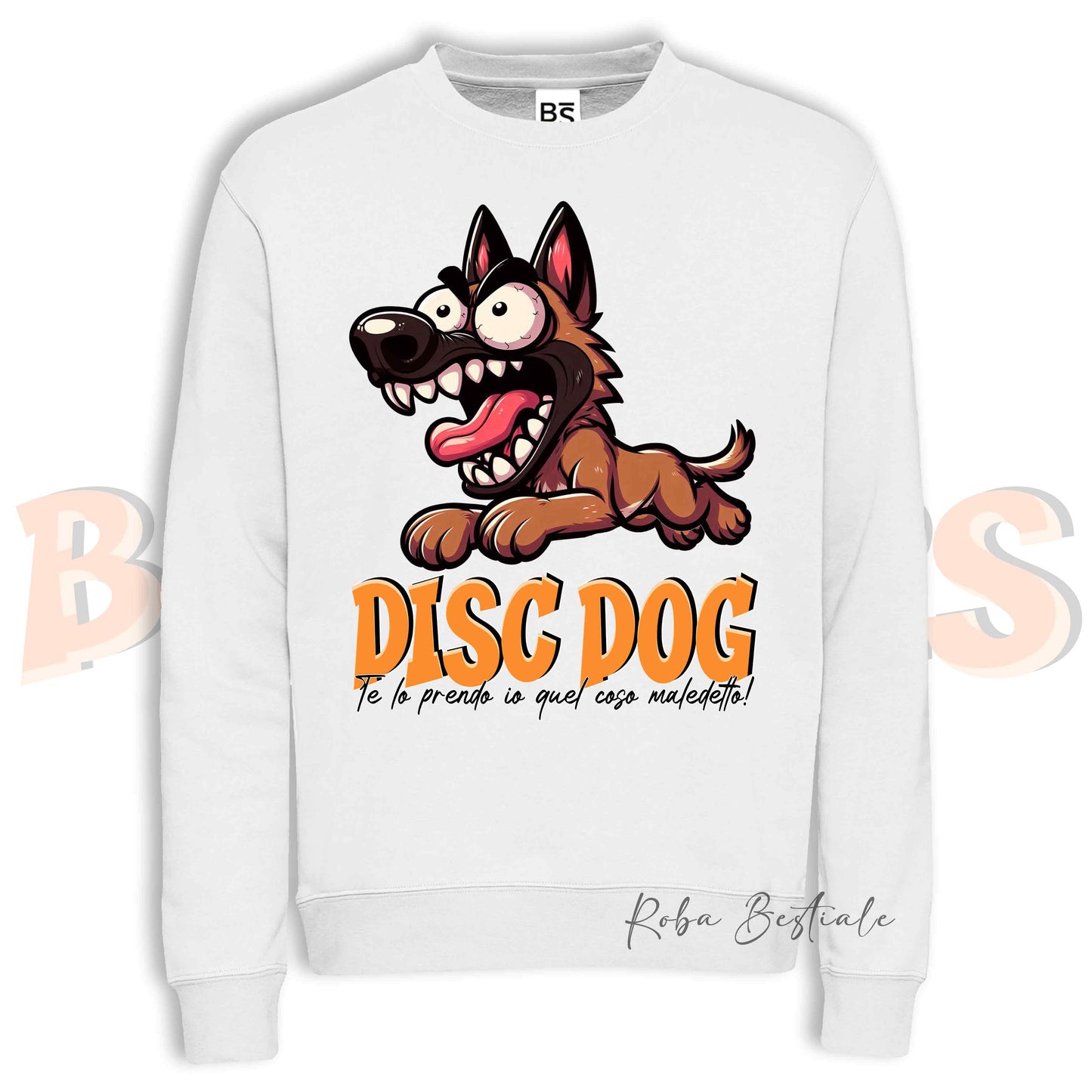 Felpa Invernale BONKERS - DISC DOG - PASTORE BELGA MALINOIS - Girocollo, Unisex, in tanti colori! - dalla XS alla 3XL