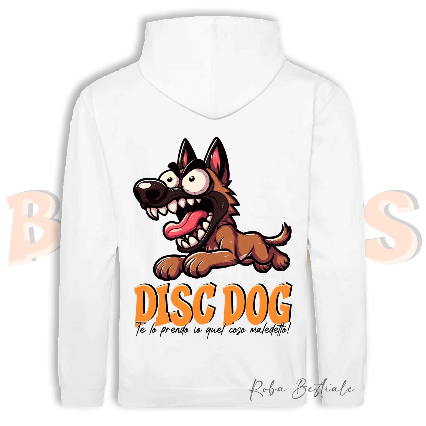 Felpa BONKERS - PASTORE BELGA MALINOIS - Con Cappuccio e Tasconi, Unisex, in tanti colori - dalla XS alla 5XL