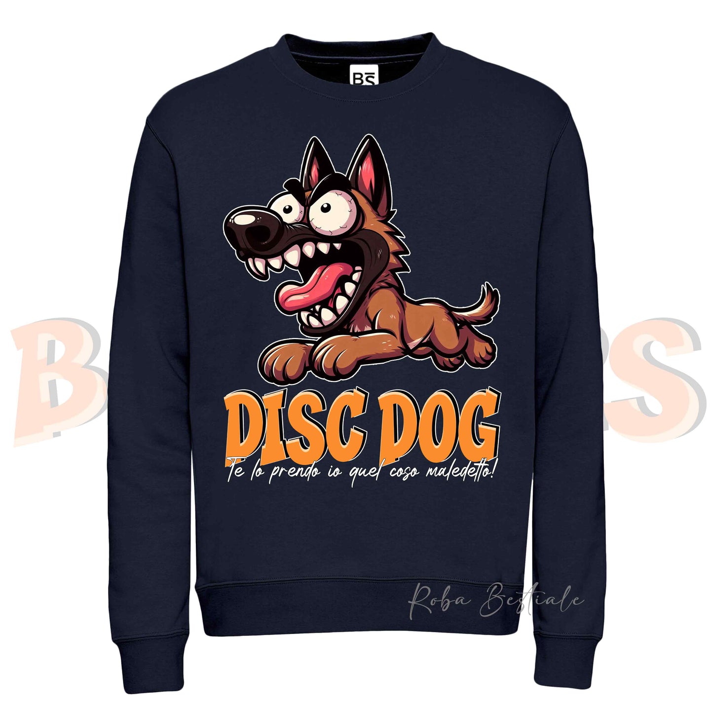 Felpa Invernale BONKERS - DISC DOG - PASTORE BELGA MALINOIS - Girocollo, Unisex, in tanti colori! - dalla XS alla 3XL