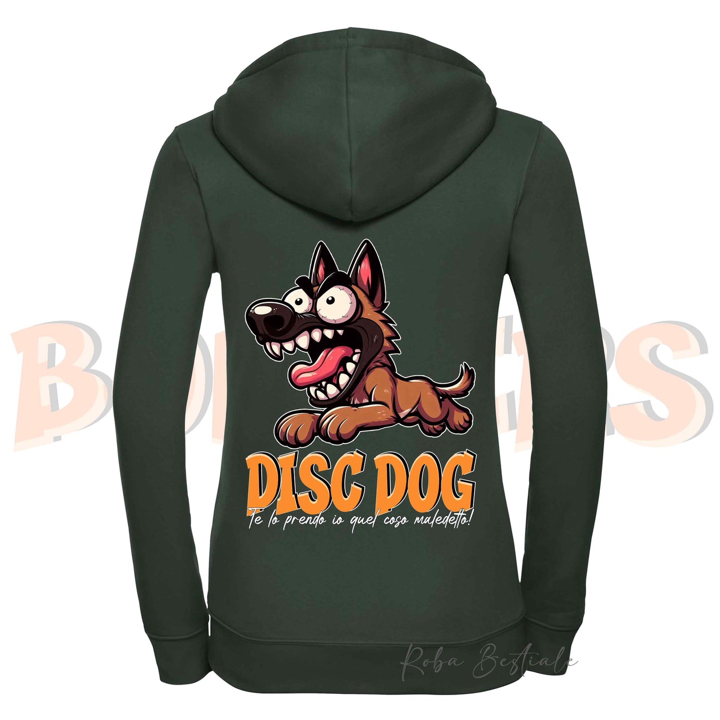 Felpa BONKERS - PASTORE BELGA MALINOIS - Con Cappuccio e Full Zip, Uomo o Donna, in tanti colori - dalla XS alla 5XL