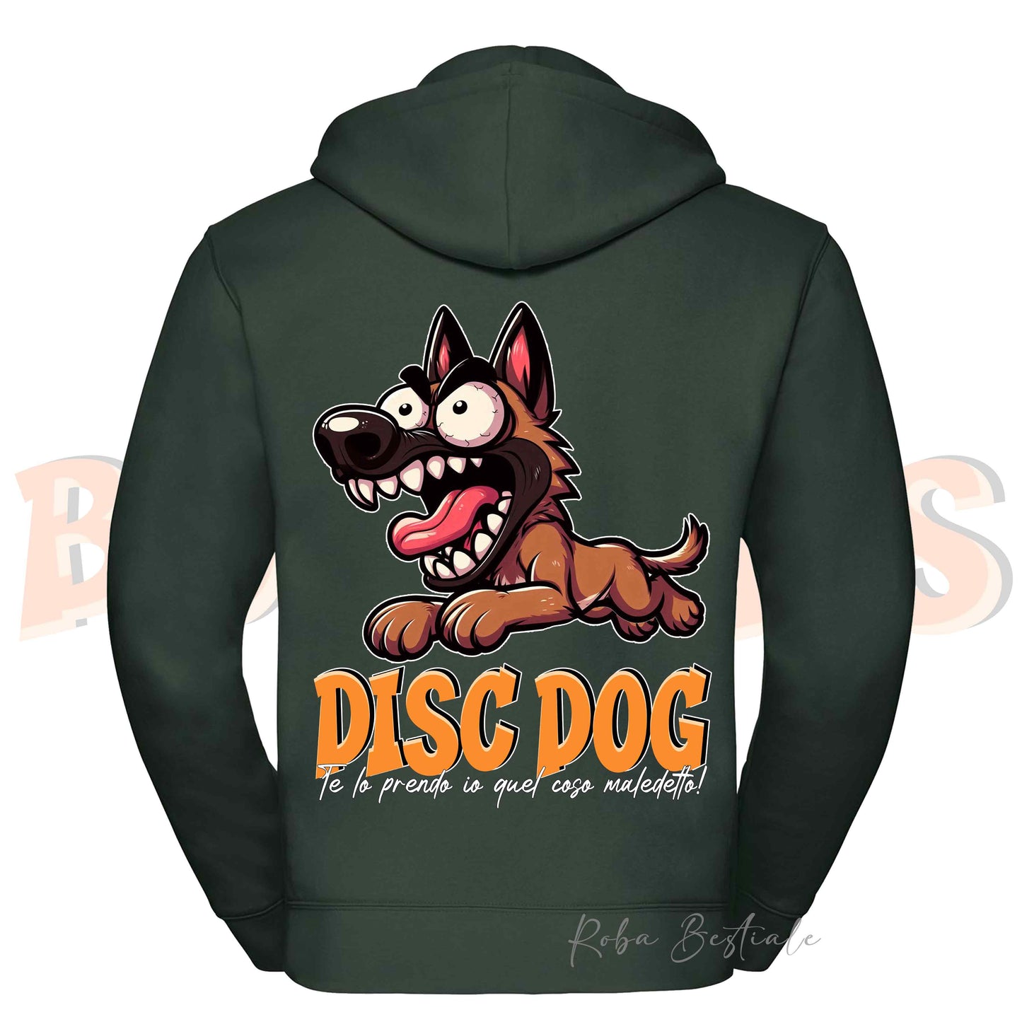 Felpa BONKERS - PASTORE BELGA MALINOIS - Con Cappuccio e Full Zip, Uomo o Donna, in tanti colori - dalla XS alla 5XL