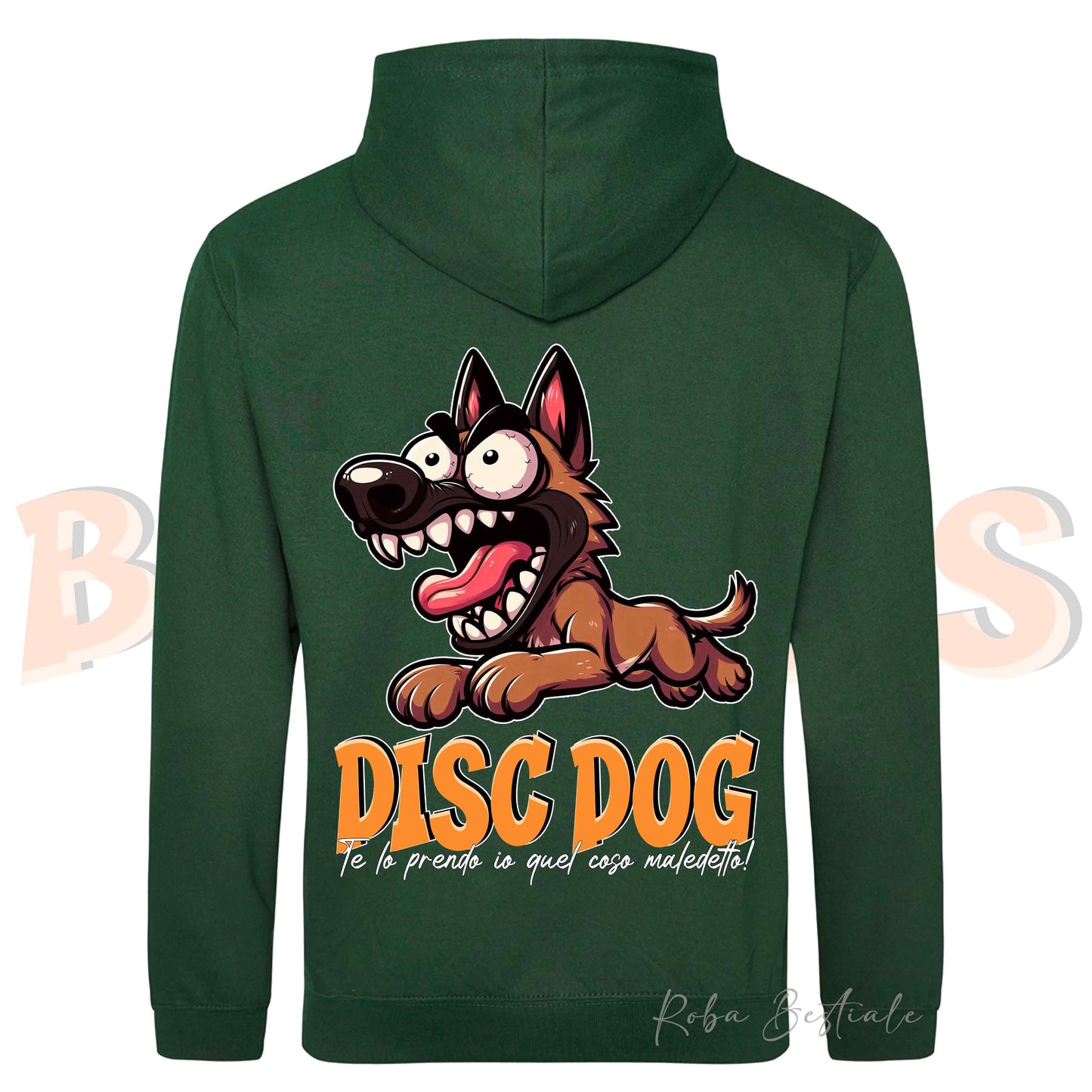 Felpa BONKERS - PASTORE BELGA MALINOIS - Con Cappuccio e Tasconi, Unisex, in tanti colori - dalla XS alla 5XL