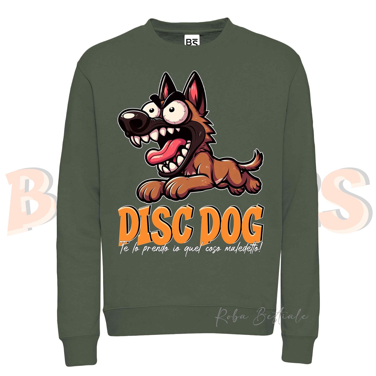 Felpa Invernale BONKERS - DISC DOG - PASTORE BELGA MALINOIS - Girocollo, Unisex, in tanti colori! - dalla XS alla 3XL