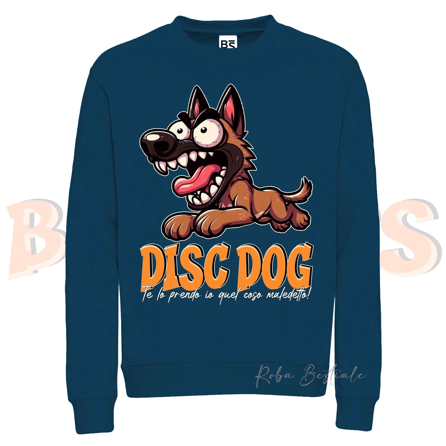 Felpa Invernale BONKERS - DISC DOG - PASTORE BELGA MALINOIS - Girocollo, Unisex, in tanti colori! - dalla XS alla 3XL