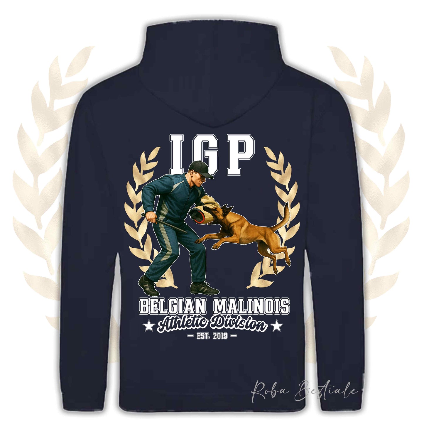 Felpa IGP ATTACK - PASTORE BELGA MALINOIS - Con Cappuccio e Tasconi, Unisex, in tanti colori - dalla XS alla 5XL
