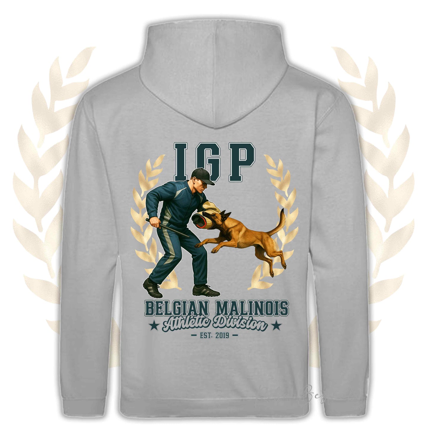 Felpa IGP ATTACK - PASTORE BELGA MALINOIS - Con Cappuccio e Tasconi, Unisex, in tanti colori - dalla XS alla 5XL