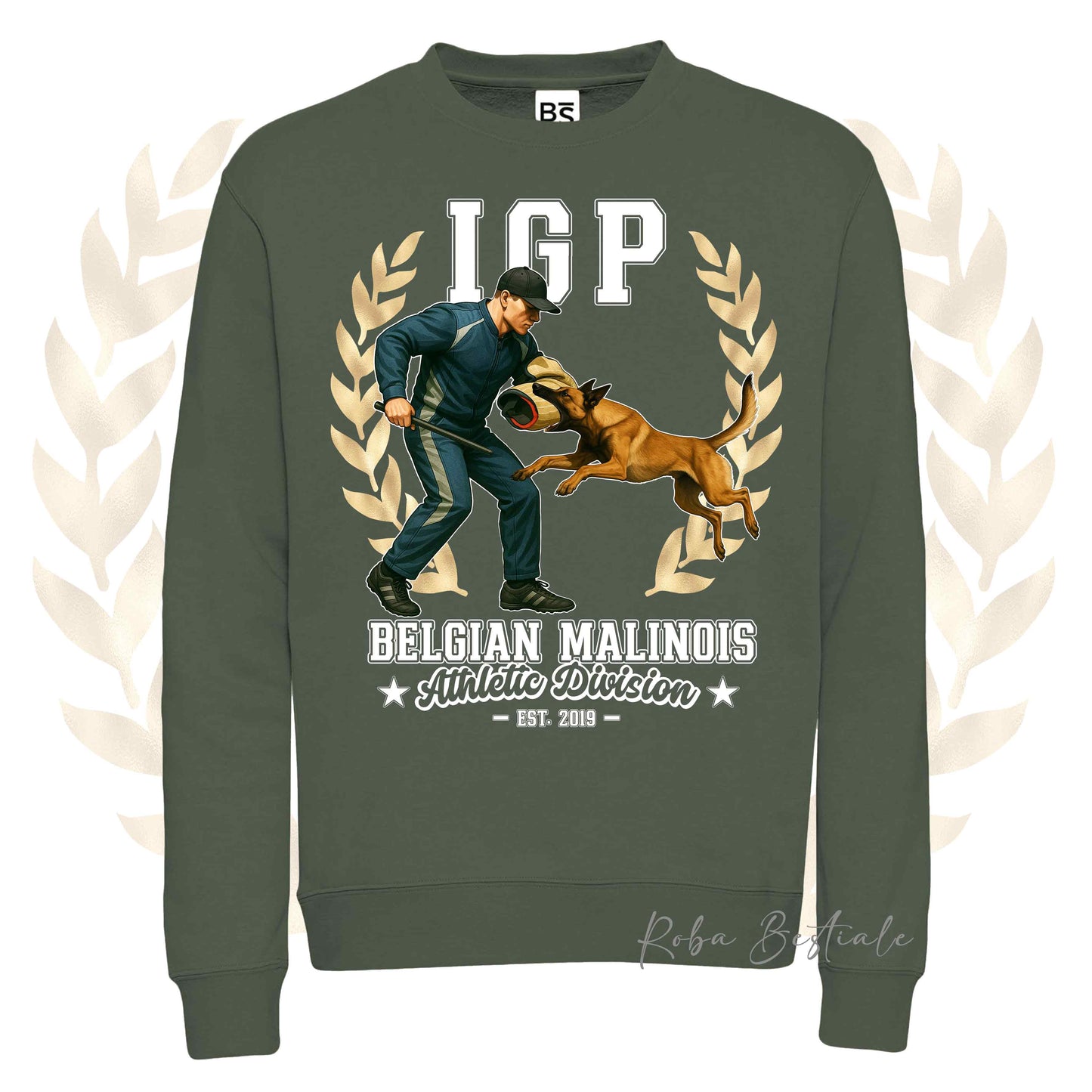 Felpa Invernale IGP ATTACK - PASTORE BELGA MALINOIS - Girocollo, Unisex, in tanti colori! - dalla XS alla 3XL