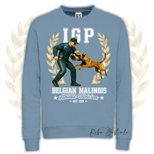 Felpa Invernale IGP ATTACK - PASTORE BELGA MALINOIS - Girocollo, Unisex, in tanti colori! - dalla XS alla 3XL