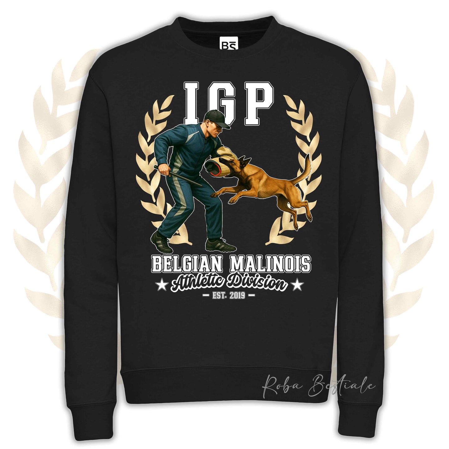 Felpa Invernale IGP ATTACK - PASTORE BELGA MALINOIS - Girocollo, Unisex, in tanti colori! - dalla XS alla 3XL