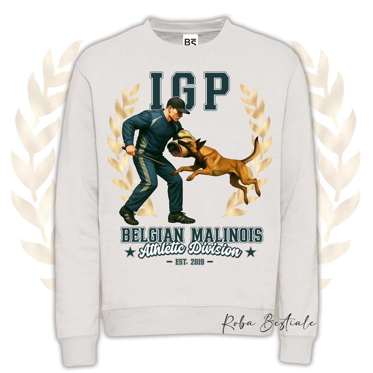 Felpa Invernale IGP ATTACK - PASTORE BELGA MALINOIS - Girocollo, Unisex, in tanti colori! - dalla XS alla 3XL