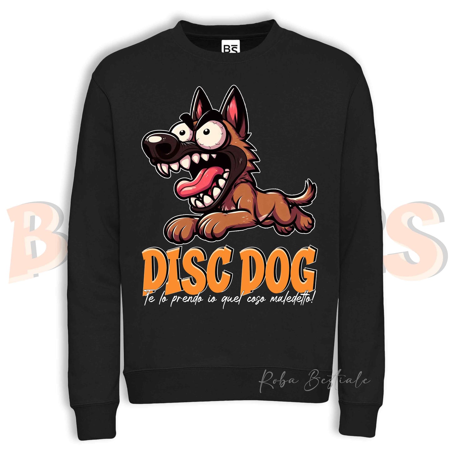 Felpa Invernale BONKERS - DISC DOG - PASTORE BELGA MALINOIS - Girocollo, Unisex, in tanti colori! - dalla XS alla 3XL