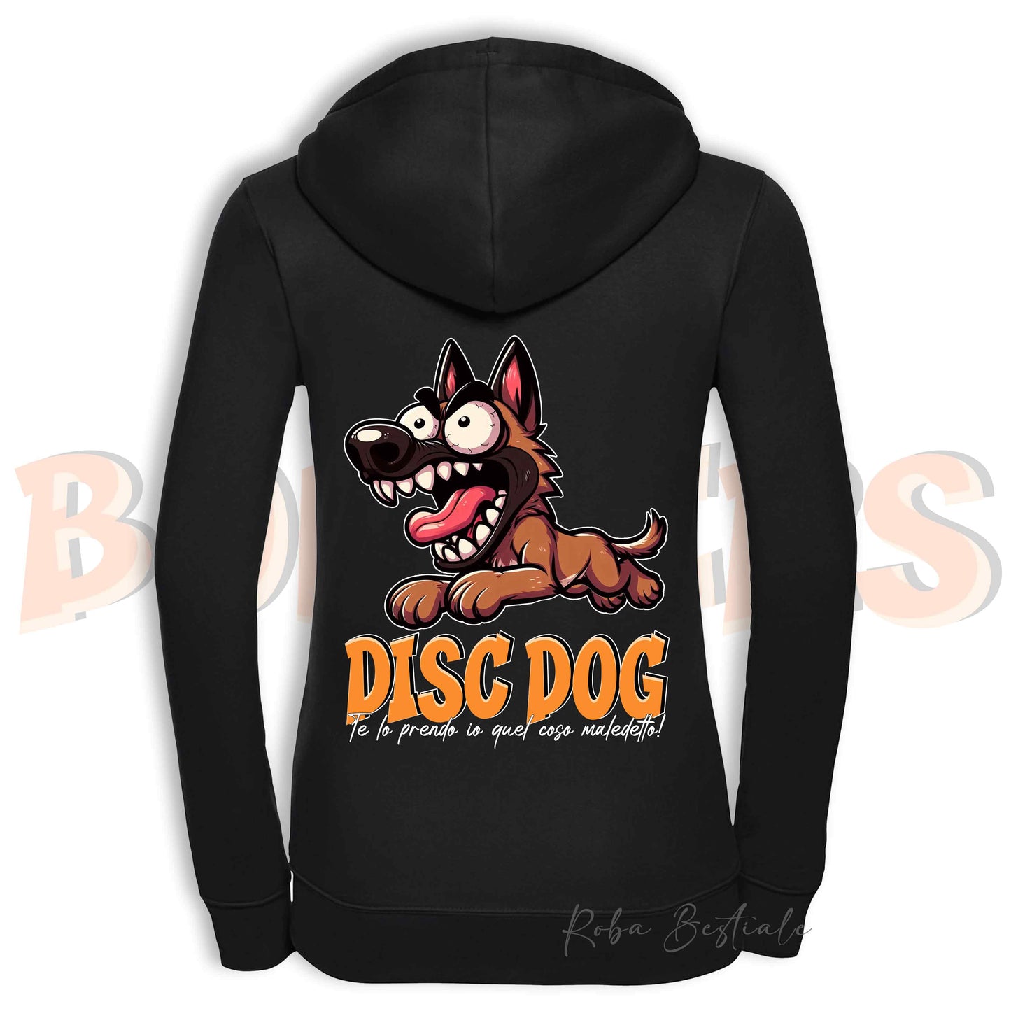 Felpa BONKERS - PASTORE BELGA MALINOIS - Con Cappuccio e Full Zip, Uomo o Donna, in tanti colori - dalla XS alla 5XL