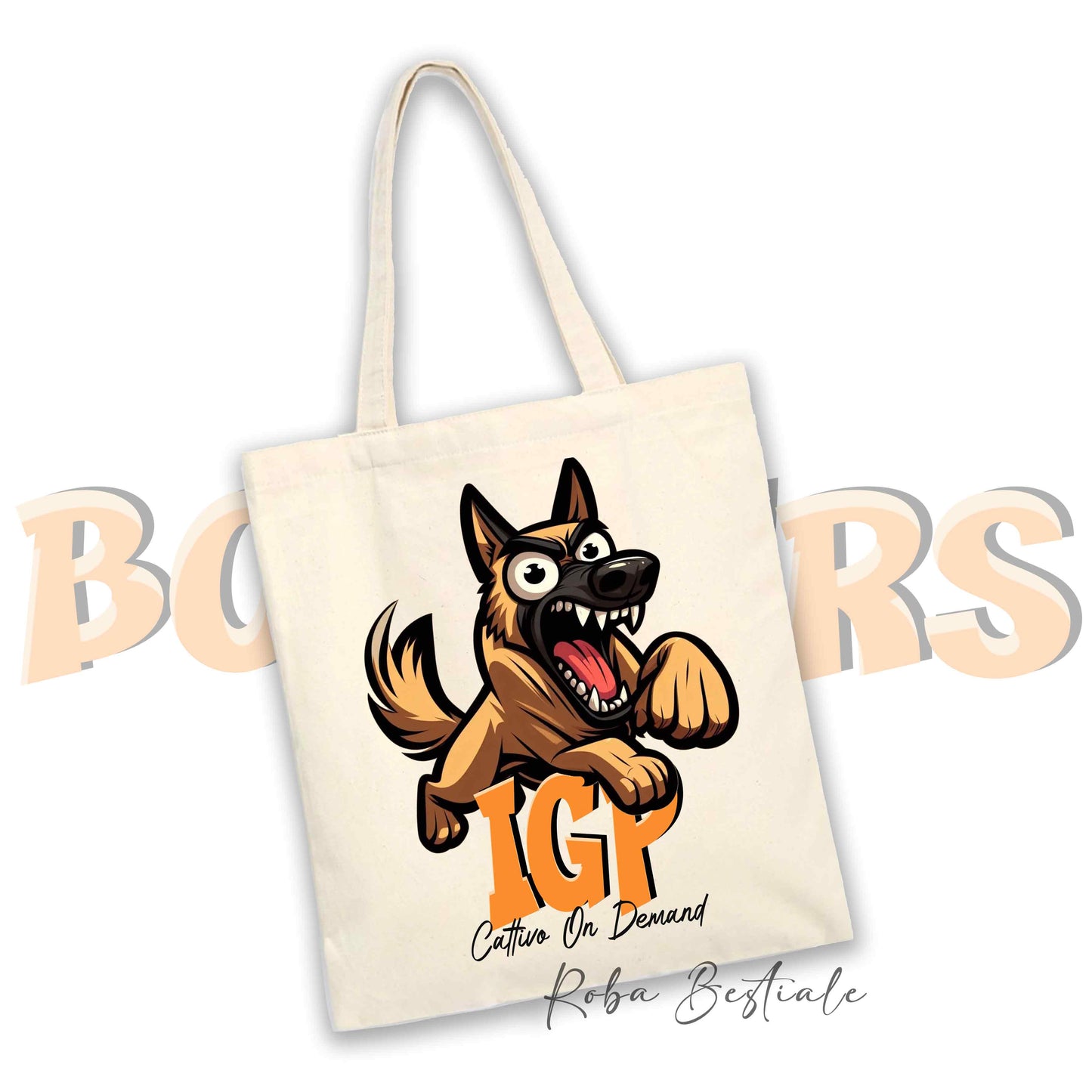 Shopper BONKERS - IGP - PASTORE BELGA MALINOIS - Diversi colori disponibili