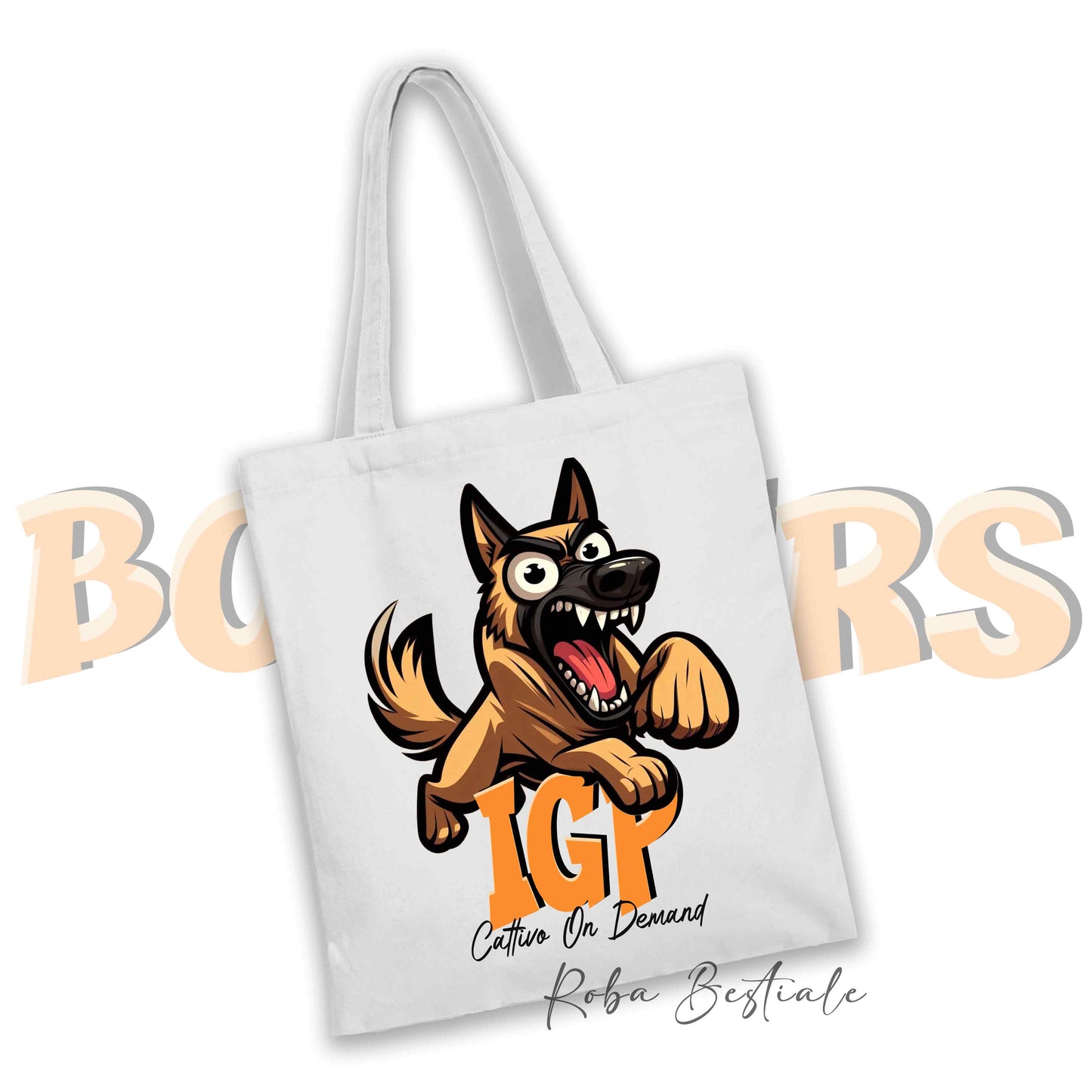Shopper BONKERS - IGP - PASTORE BELGA MALINOIS - Diversi colori disponibili