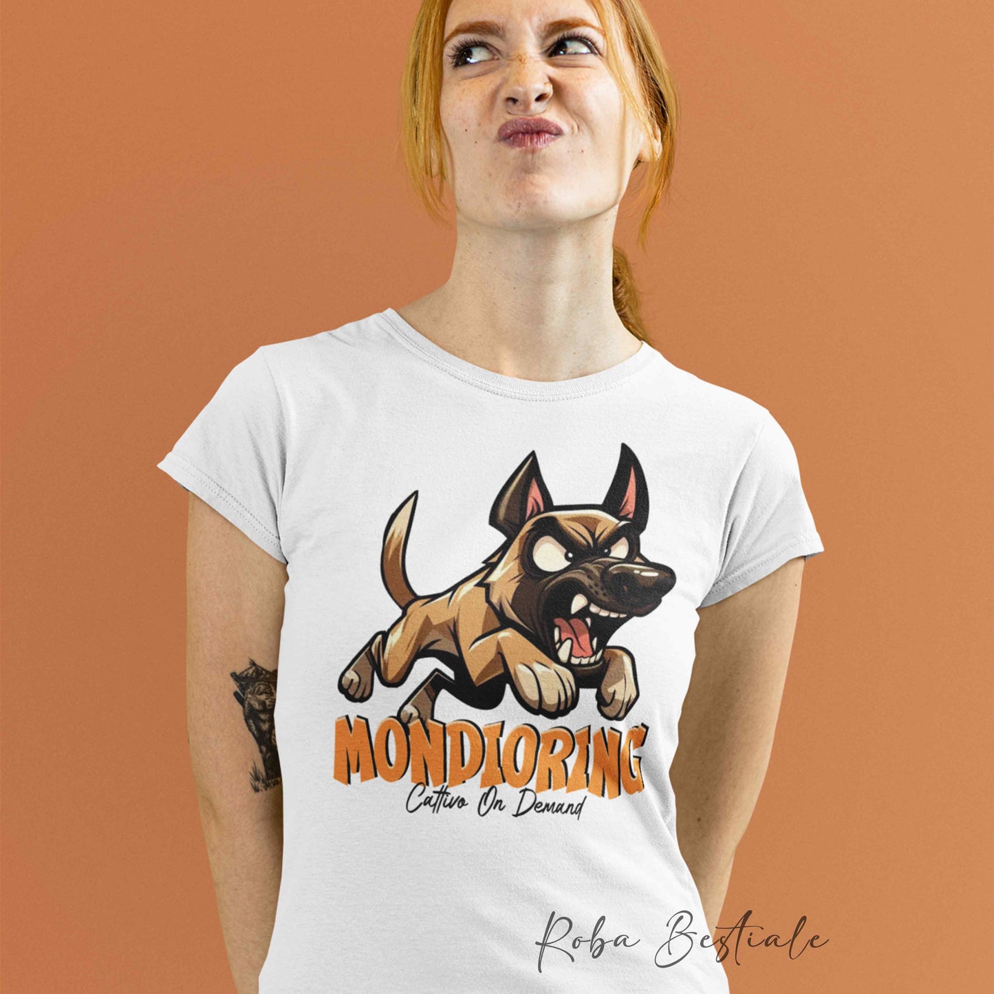 T-Shirt BONKERS - MONDIORING - PASTORE BELGA MALINOIS - Uomo o Donna - dalla XS alla 5XL