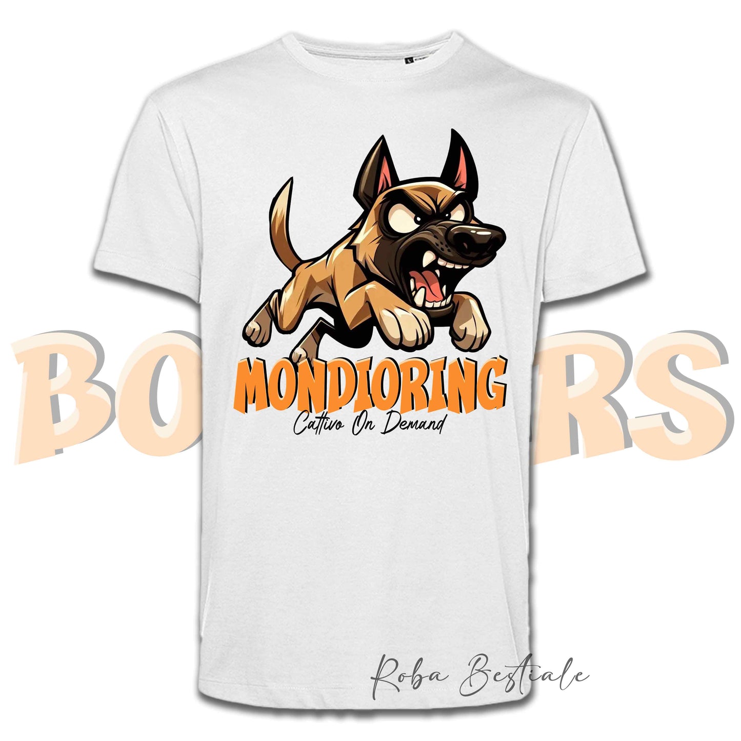 T-Shirt BONKERS - MONDIORING - PASTORE BELGA MALINOIS - Uomo o Donna - dalla XS alla 5XL
