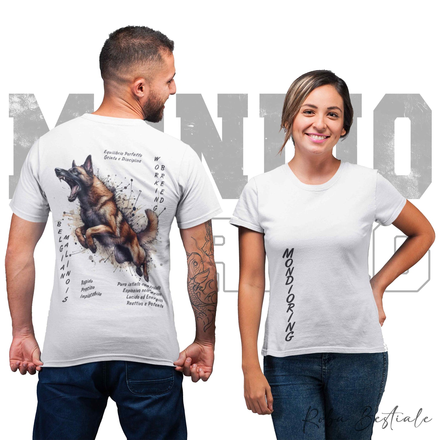 T-Shirt MONDIORING6 - PASTORE BELGA MALINOIS - Uomo o Donna - dalla XS alla 5XL