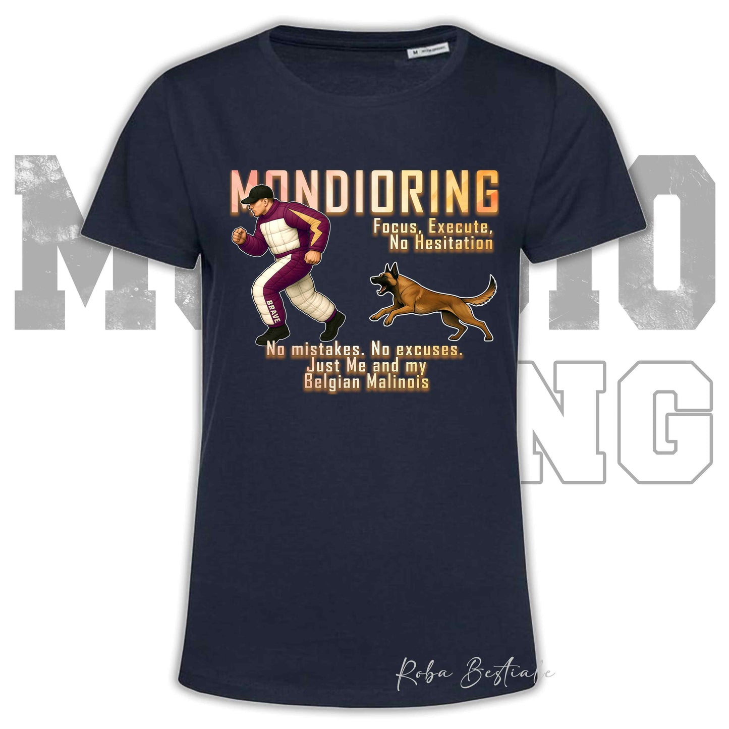 T-Shirt MONDIORING Chase! - PASTORE BELGA MALINOIS - In tanti colori - Uomo o Donna - dalla XS alla 5XL
