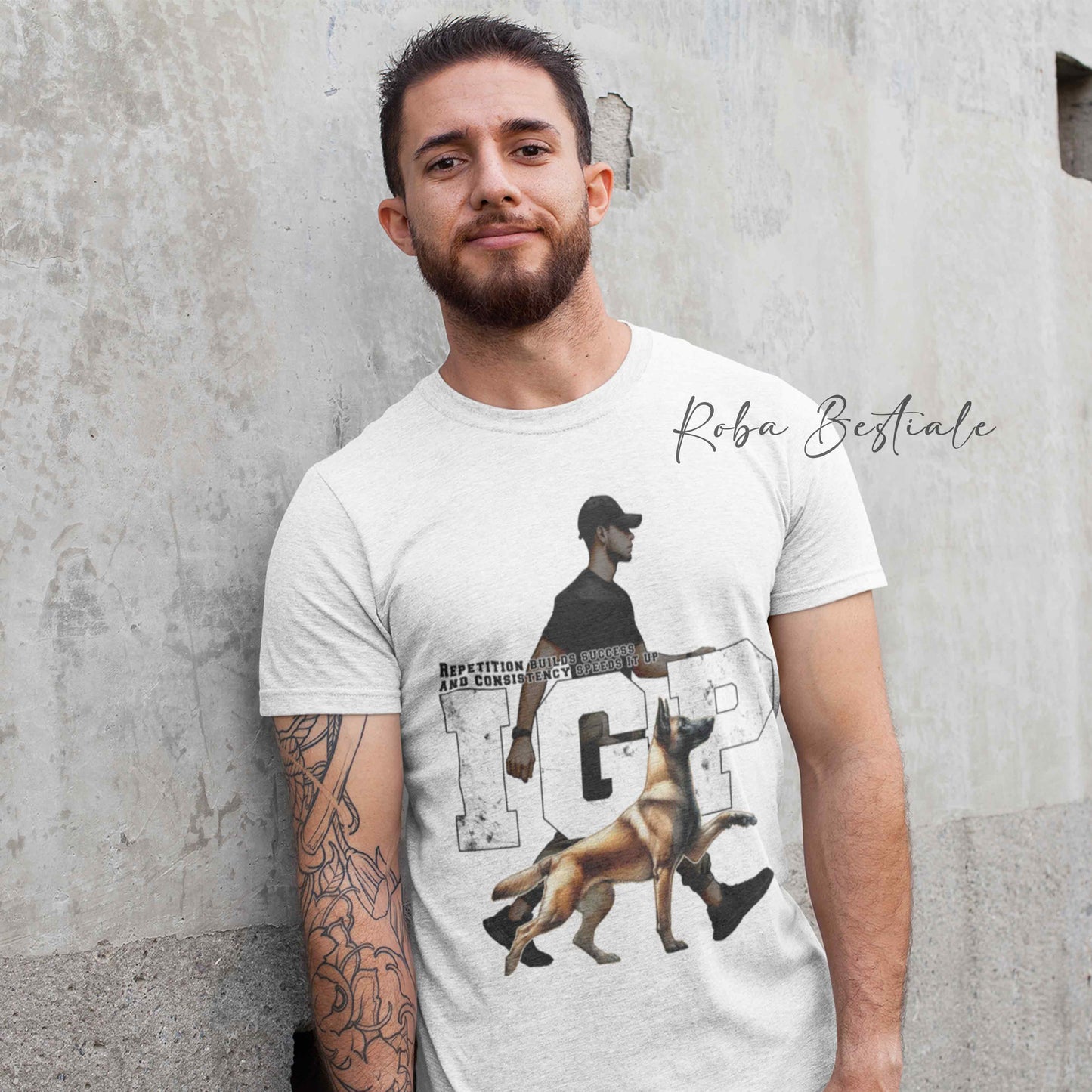 T-Shirt MONDIORING5 - PASTORE BELGA MALINOIS + UOMO - Bianca, Uomo o Donna - dalla XS alla 5XL