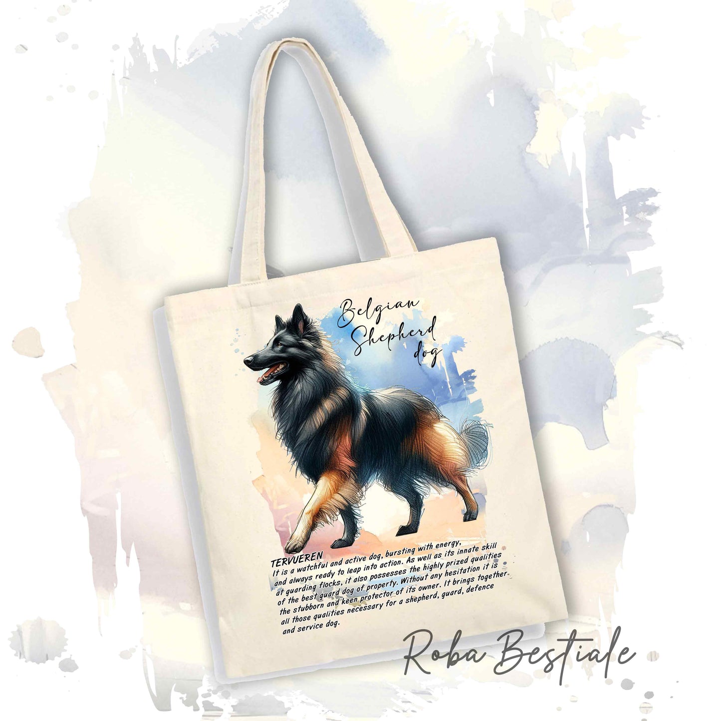 Shopper BEHAVIOR - PASTORE BELGA TERVUEREN - Standard FCI - Diversi colori disponibili, 100% Cotone