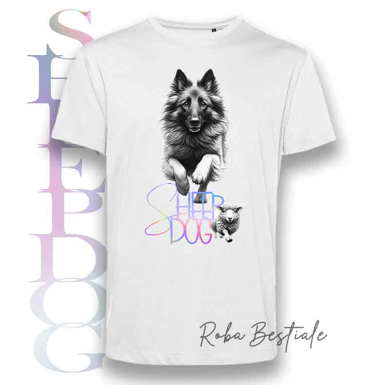 T-Shirt FLASHY SHEEPDOG - PASTORE BELGA TERVUEREN - Scritta Olografica Cangiante!