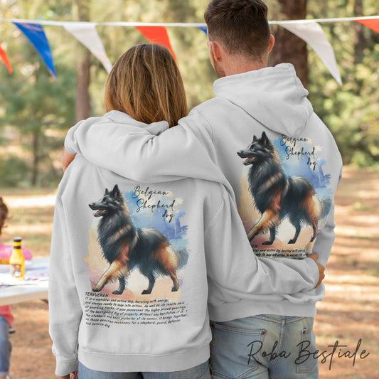 Felpa BEHAVIOR - PASTORE BELGA TERVUEREN - Standard FCI - Unisex - Grigia - dalla XS alla 3XL