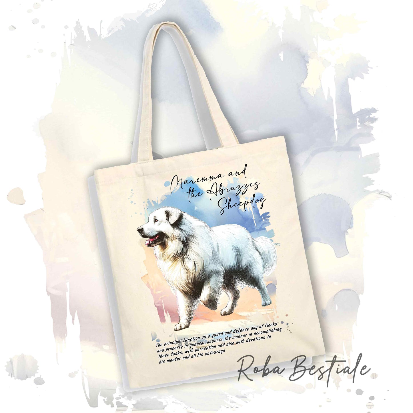 Shopper BEHAVIOR - PASTORE MAREMMANO ABRUZZESE - Standard FCI - Diversi colori disponibili, 100% Cotone