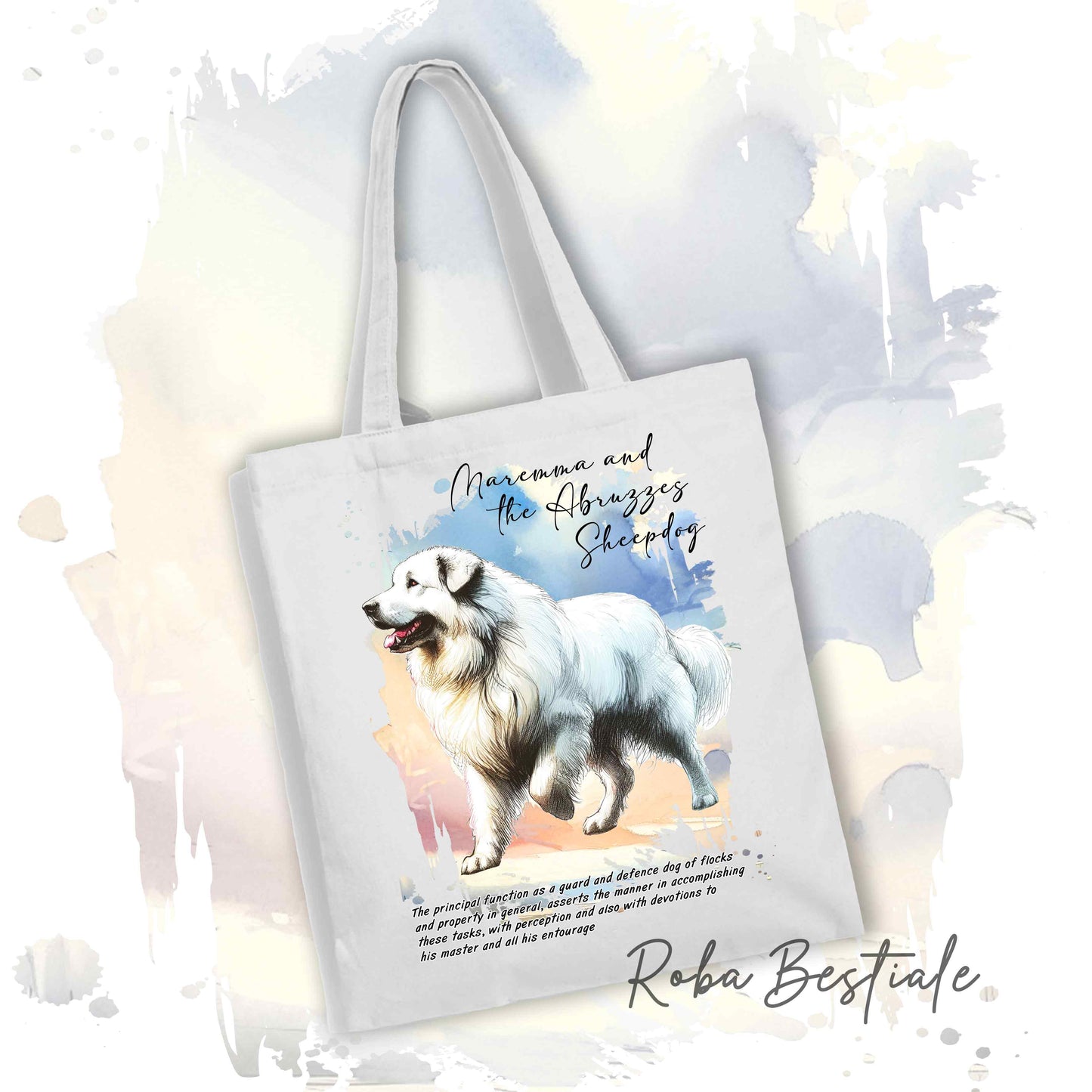 Shopper BEHAVIOR - PASTORE MAREMMANO ABRUZZESE - Standard FCI - Diversi colori disponibili, 100% Cotone
