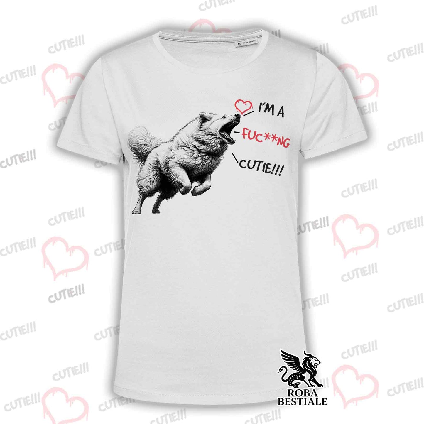 T-Shirt CUTIE - PASTORE MAREMMANO ABRUZZESE - Bianca o Beige, da Uomo o da Donna - dalla XS alla 5XL