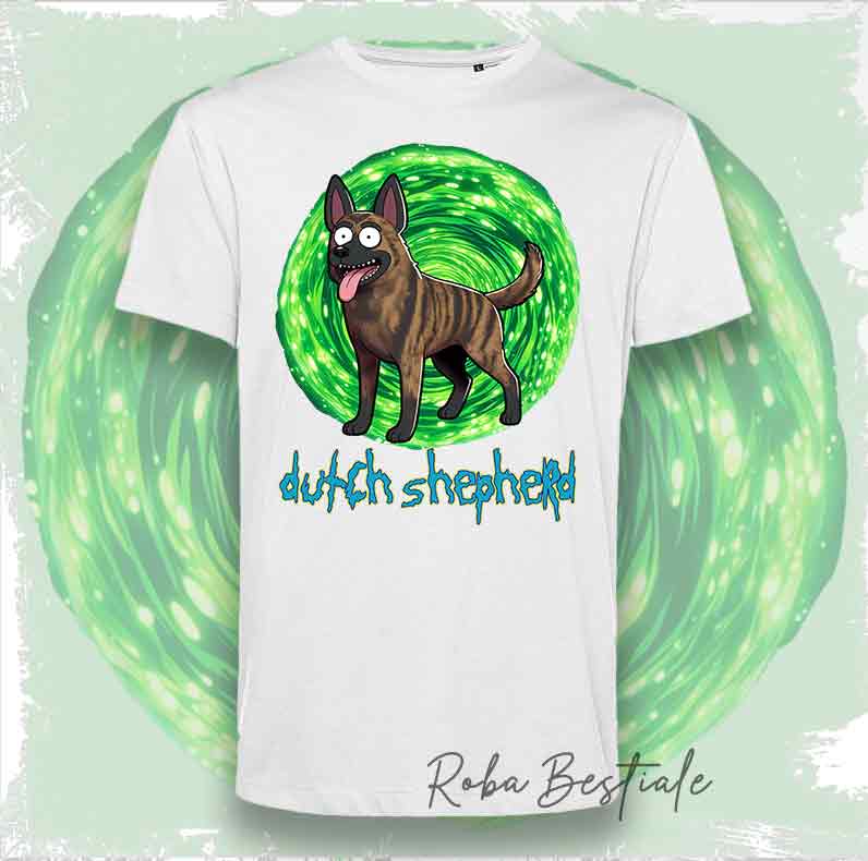 T-Shirt RICK & MORTY - PASTORE OLANDESE a Pelo Corto