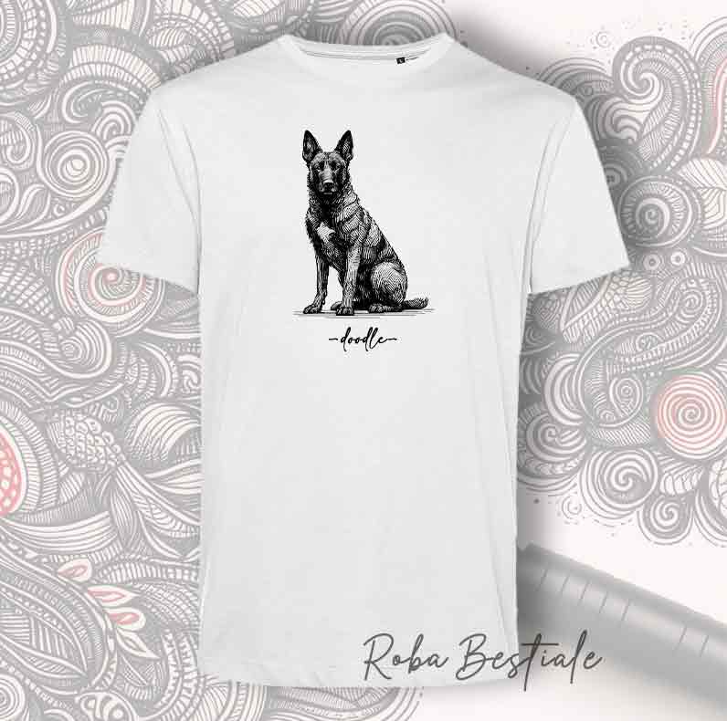 T-Shirt DOODLE - PASTORE OLANDESE a Pelo Corto